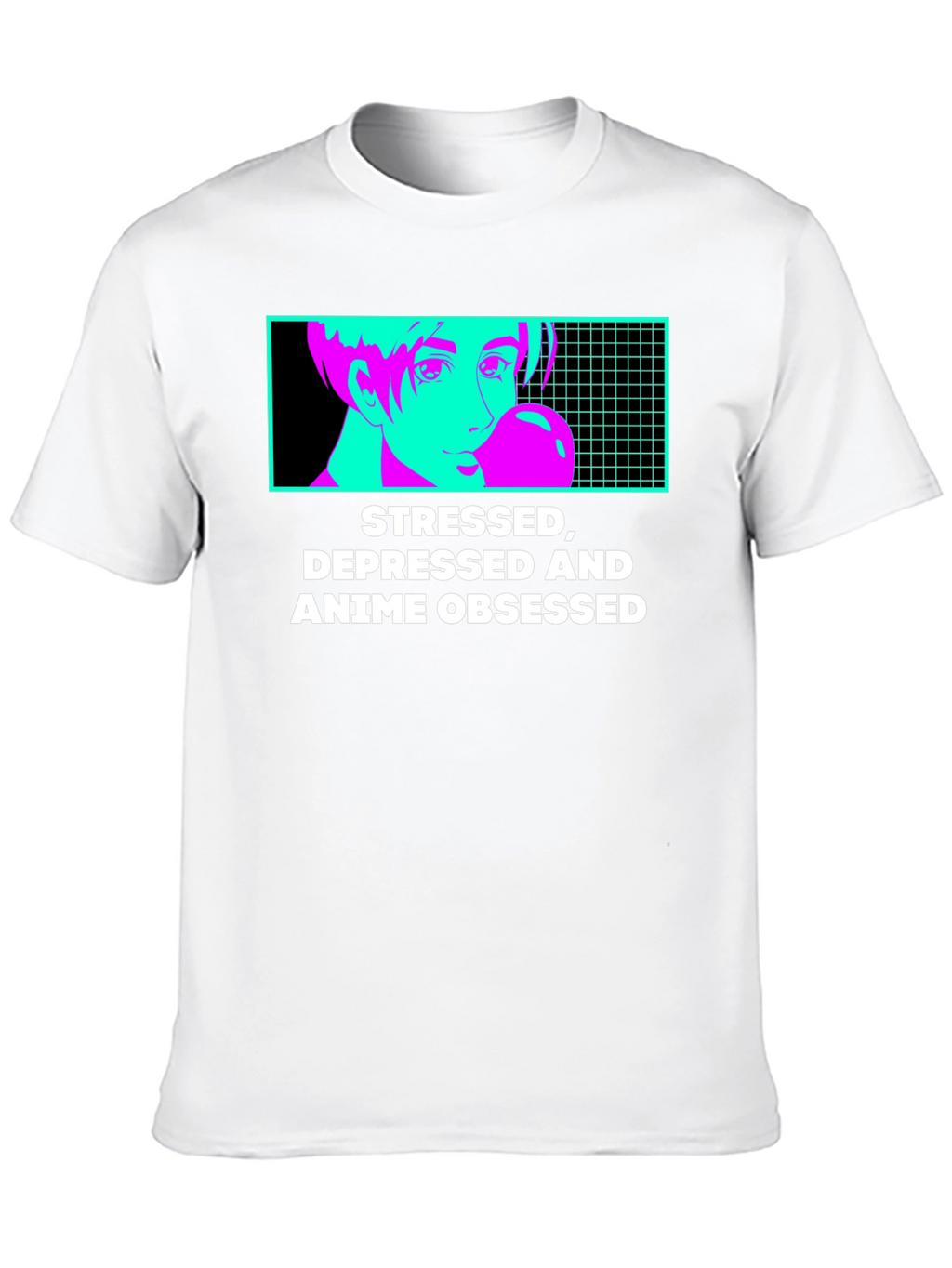 Stressed Depressed Anime Obsessed Graphic T-Shirt