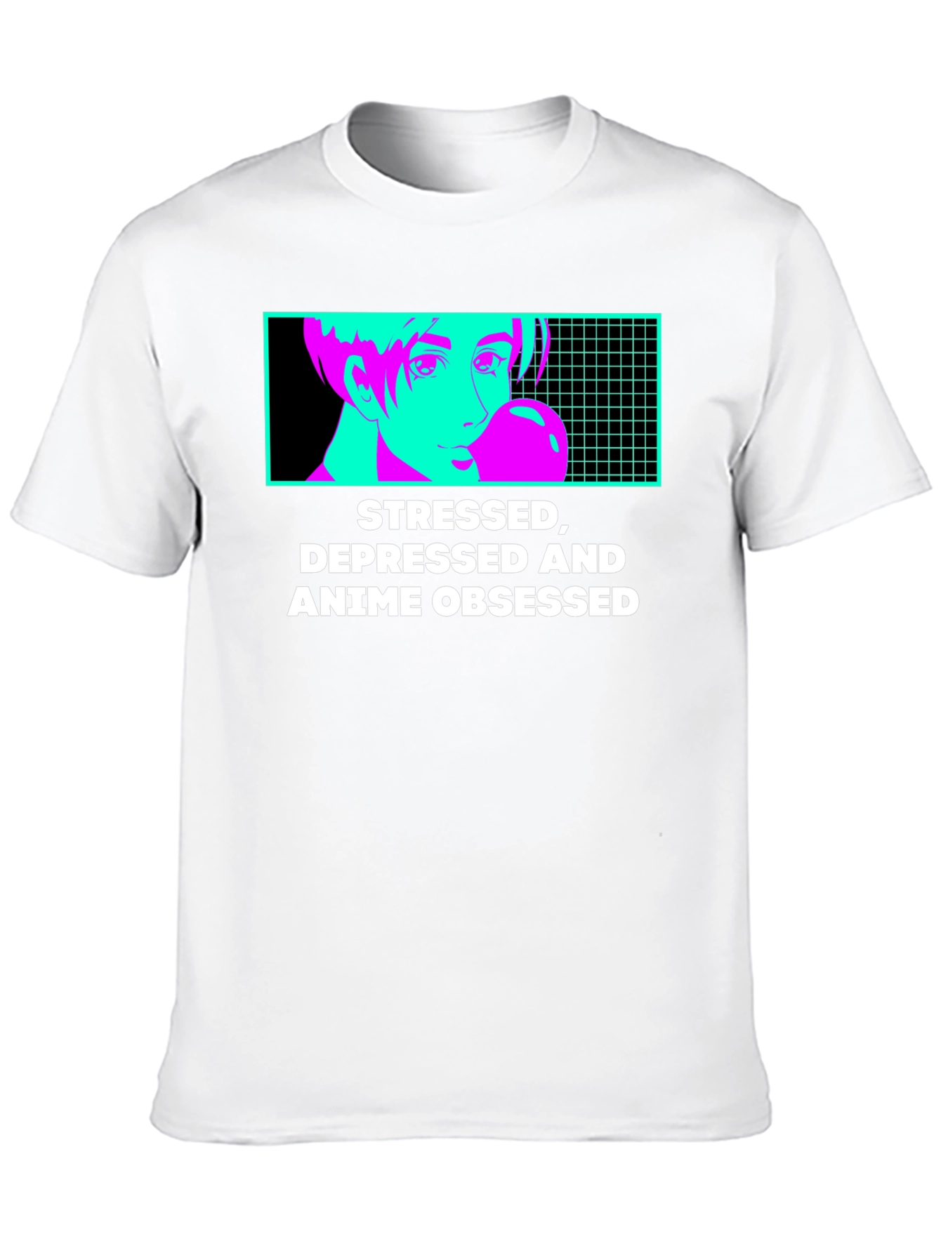 Stressed Depressed Anime Obsessed Graphic T-Shirt