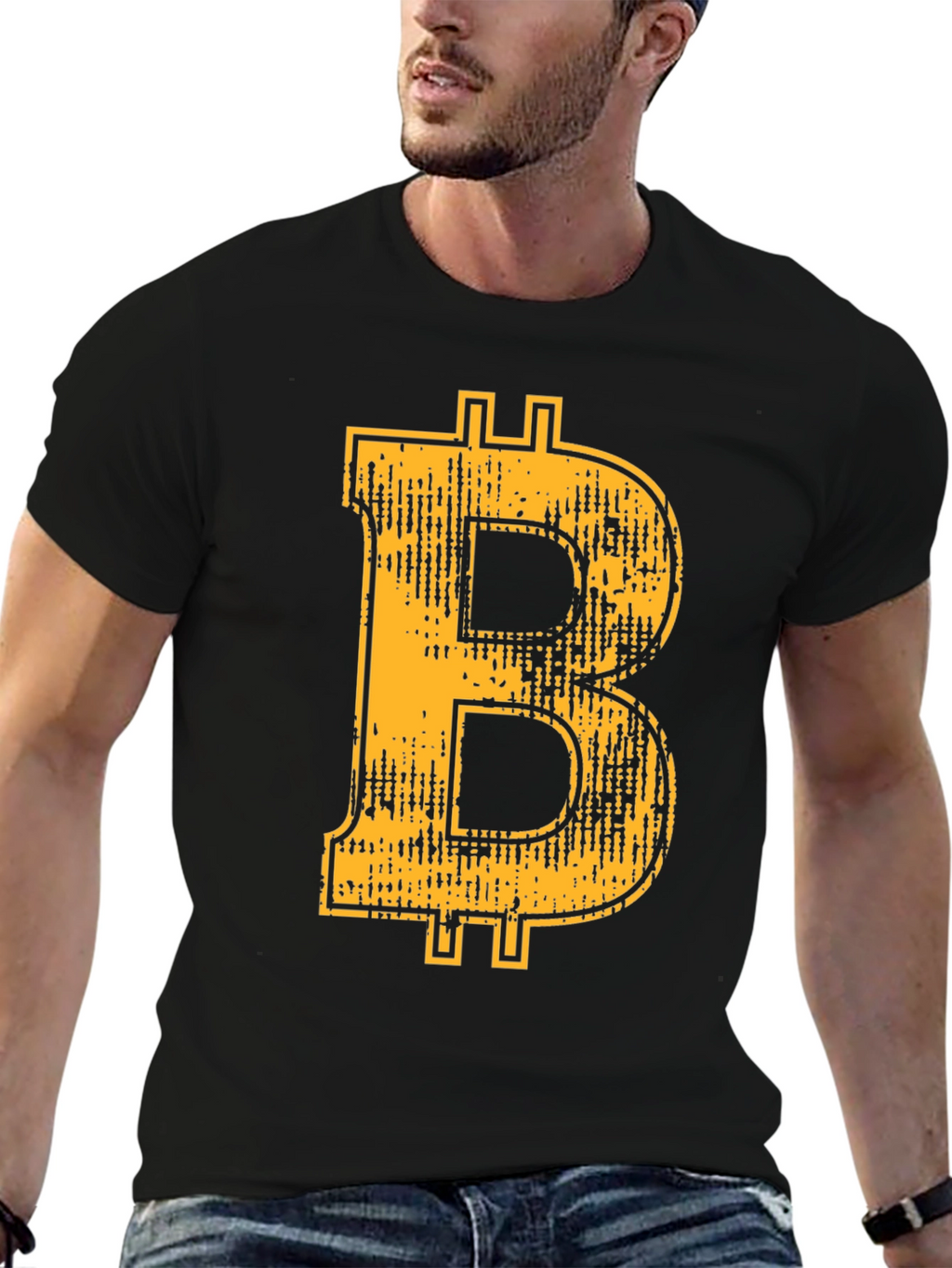 Bitcoin Logo Graphic Black T-Shirt