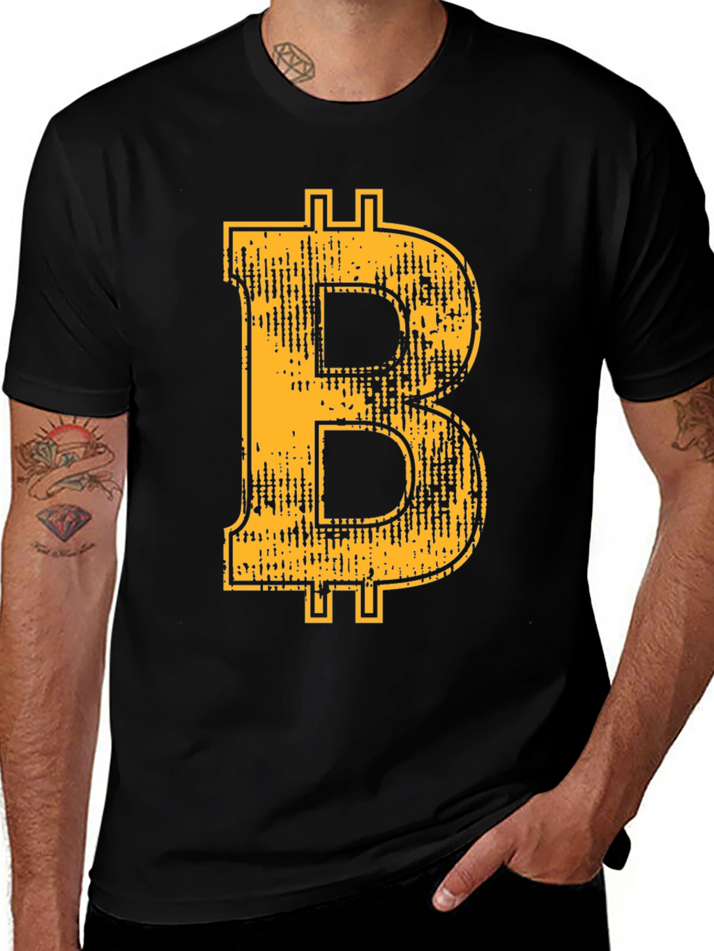 Bitcoin Logo Graphic Black T-Shirt