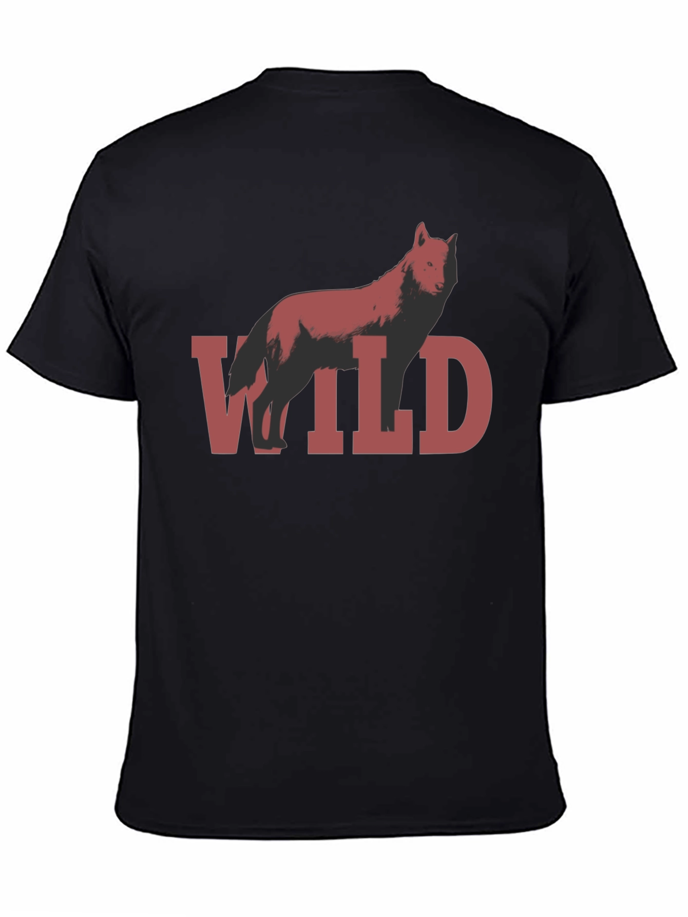 Wild Wolf Graphic T-Shirt - Black
