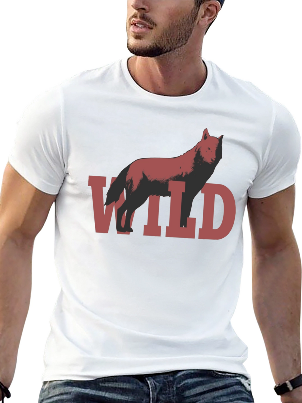 Wild Wolf Graphic T-Shirt - Black