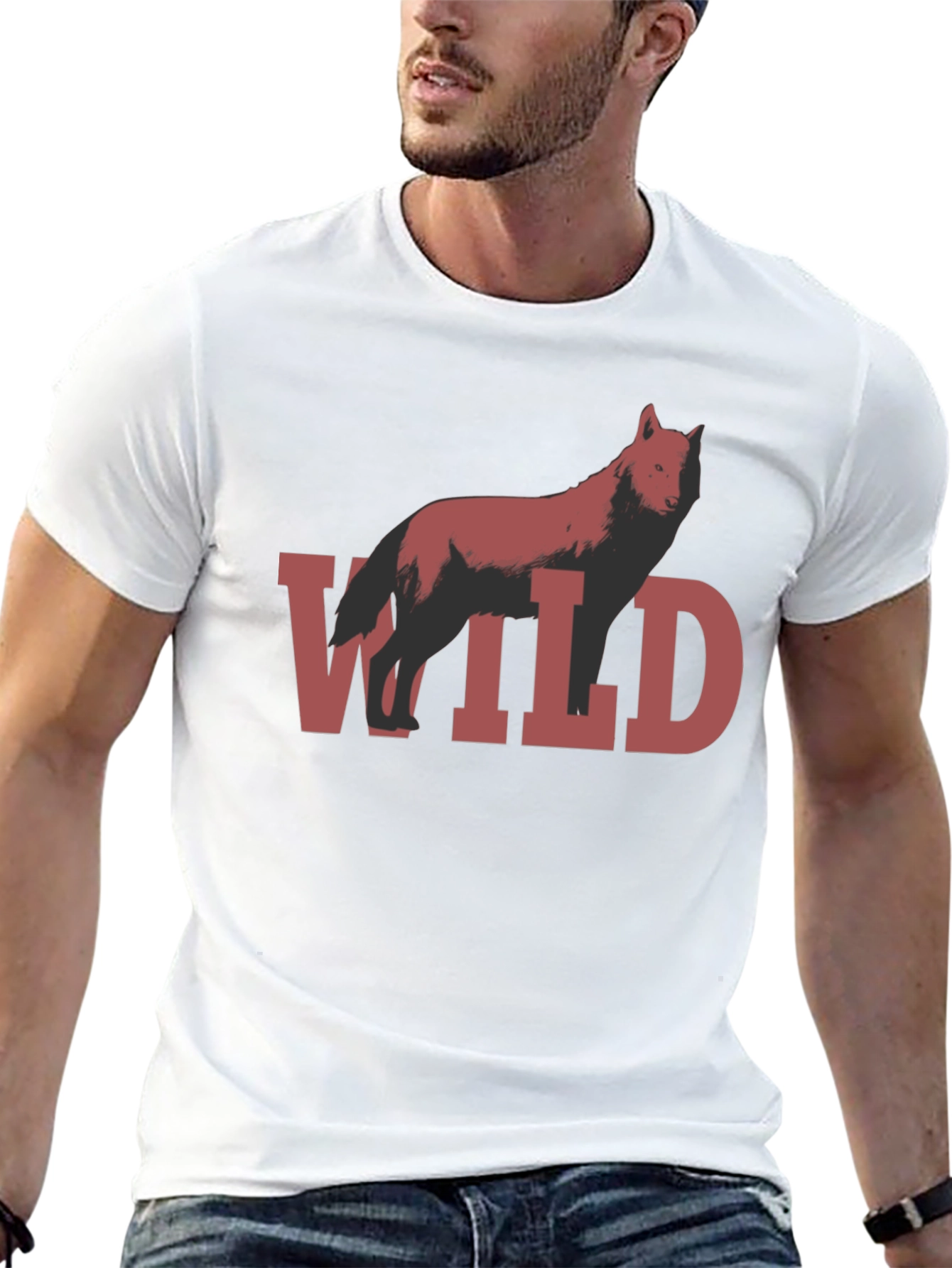 Wild Wolf Graphic T-Shirt - Black