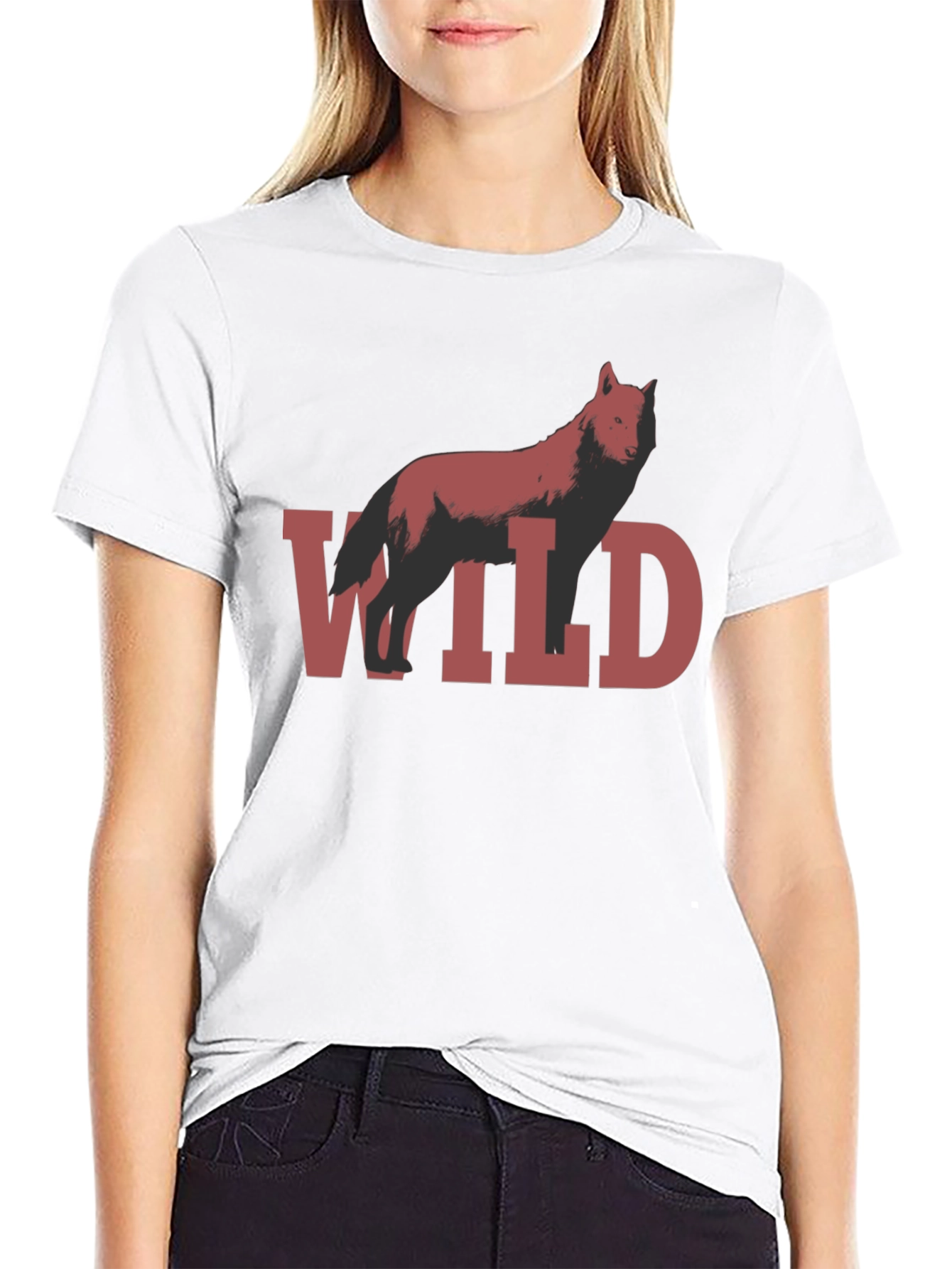 Wild Wolf Graphic T-Shirt - Black