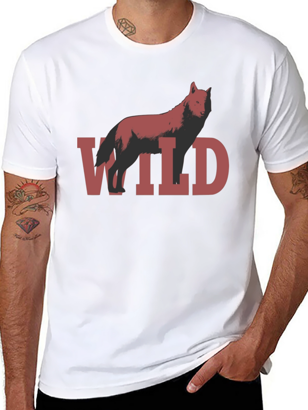 Wild Wolf Graphic T-Shirt - Black