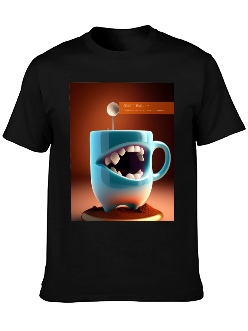 Humorous Coffee Mug Monster Graphic Tee