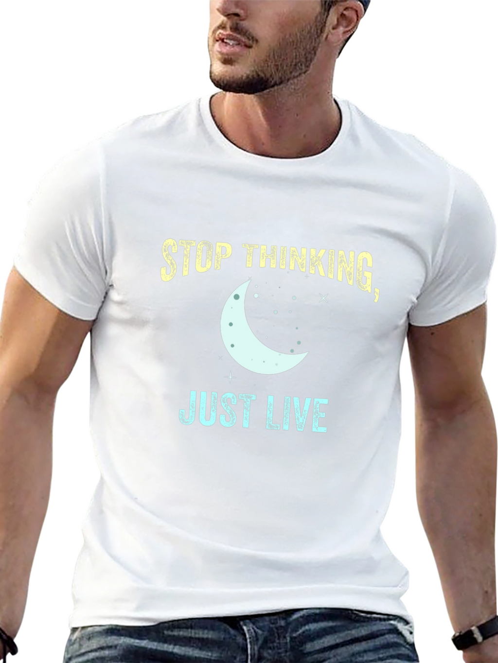 Stop Thinking Just Live T-Shirt - Black Tee