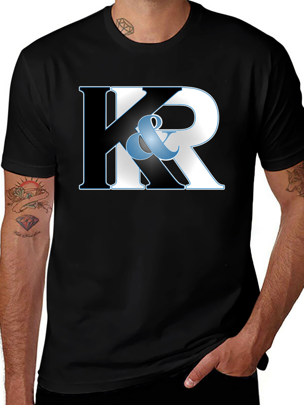 K & R Black Graphic T-Shirt
