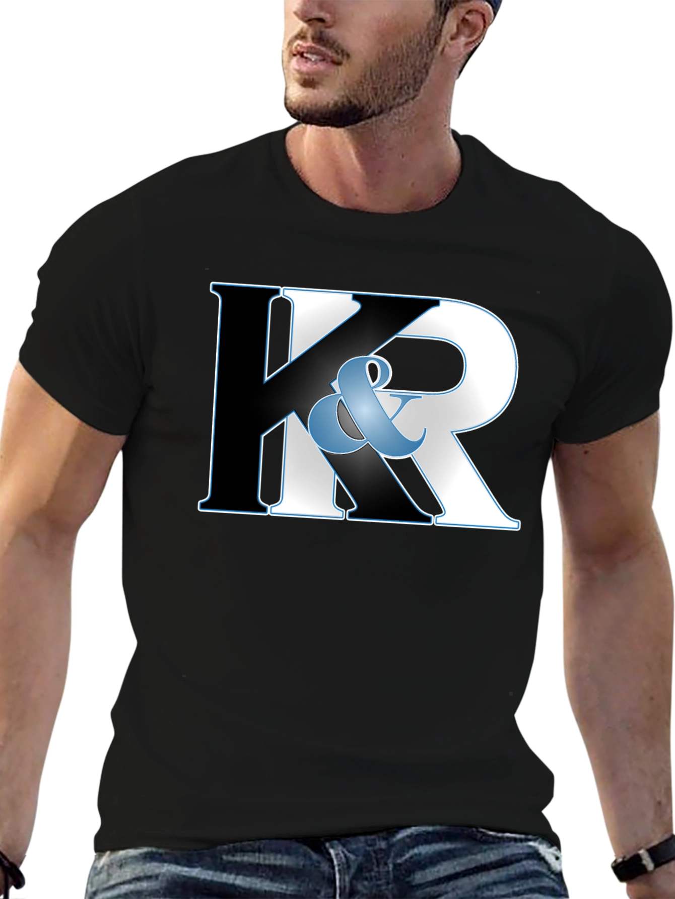 K & R Black Graphic T-Shirt
