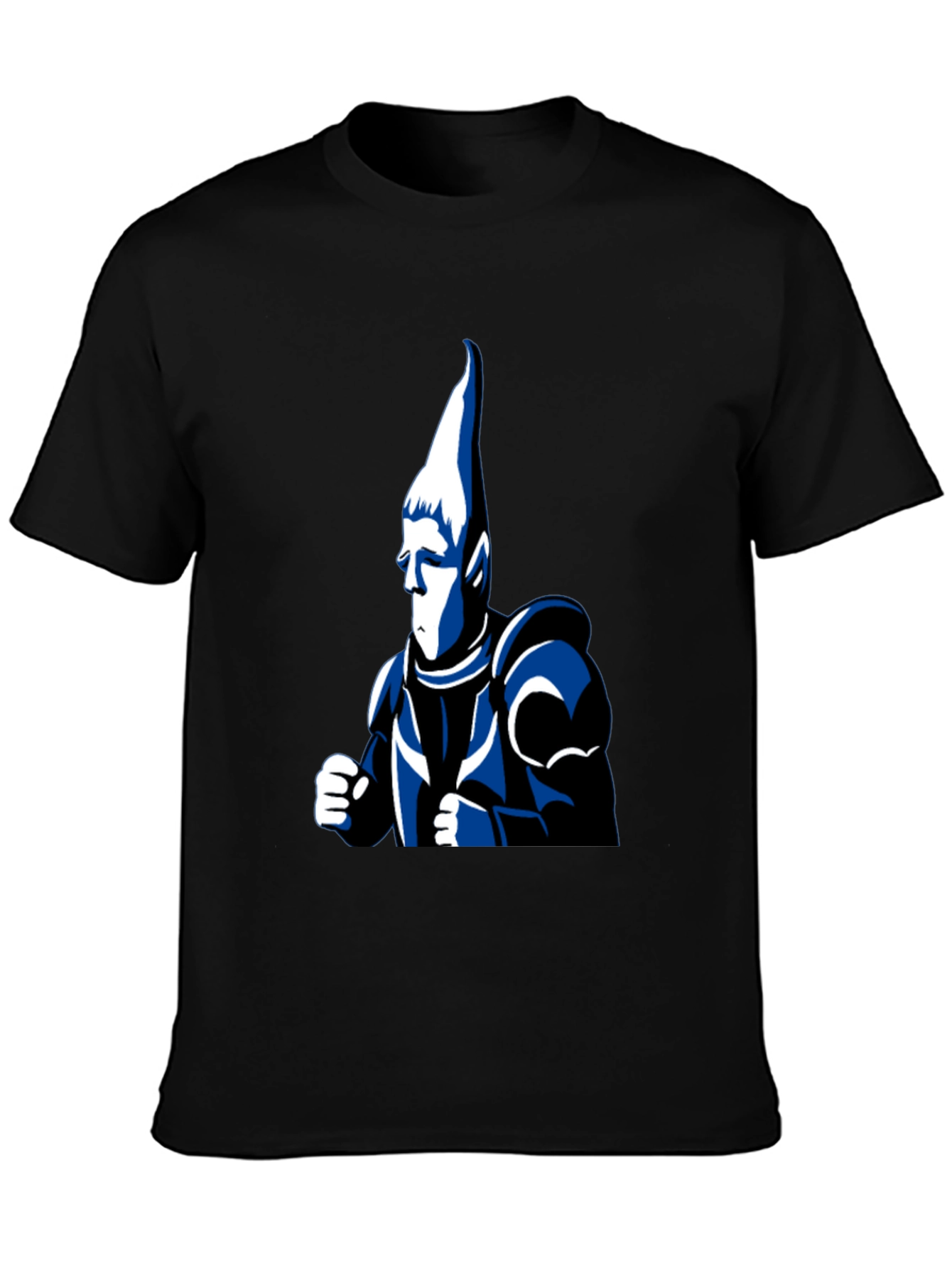Black T-Shirt with Cartoon Knight Design