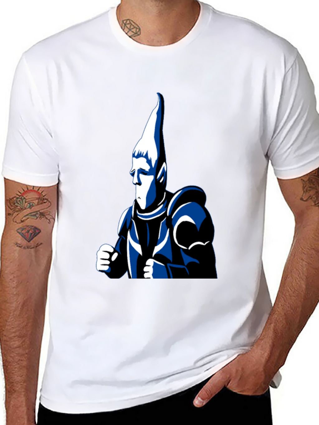 Black T-Shirt with Cartoon Knight Design