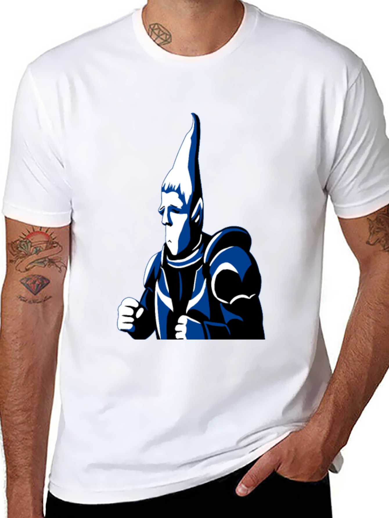 Black T-Shirt with Cartoon Knight Design