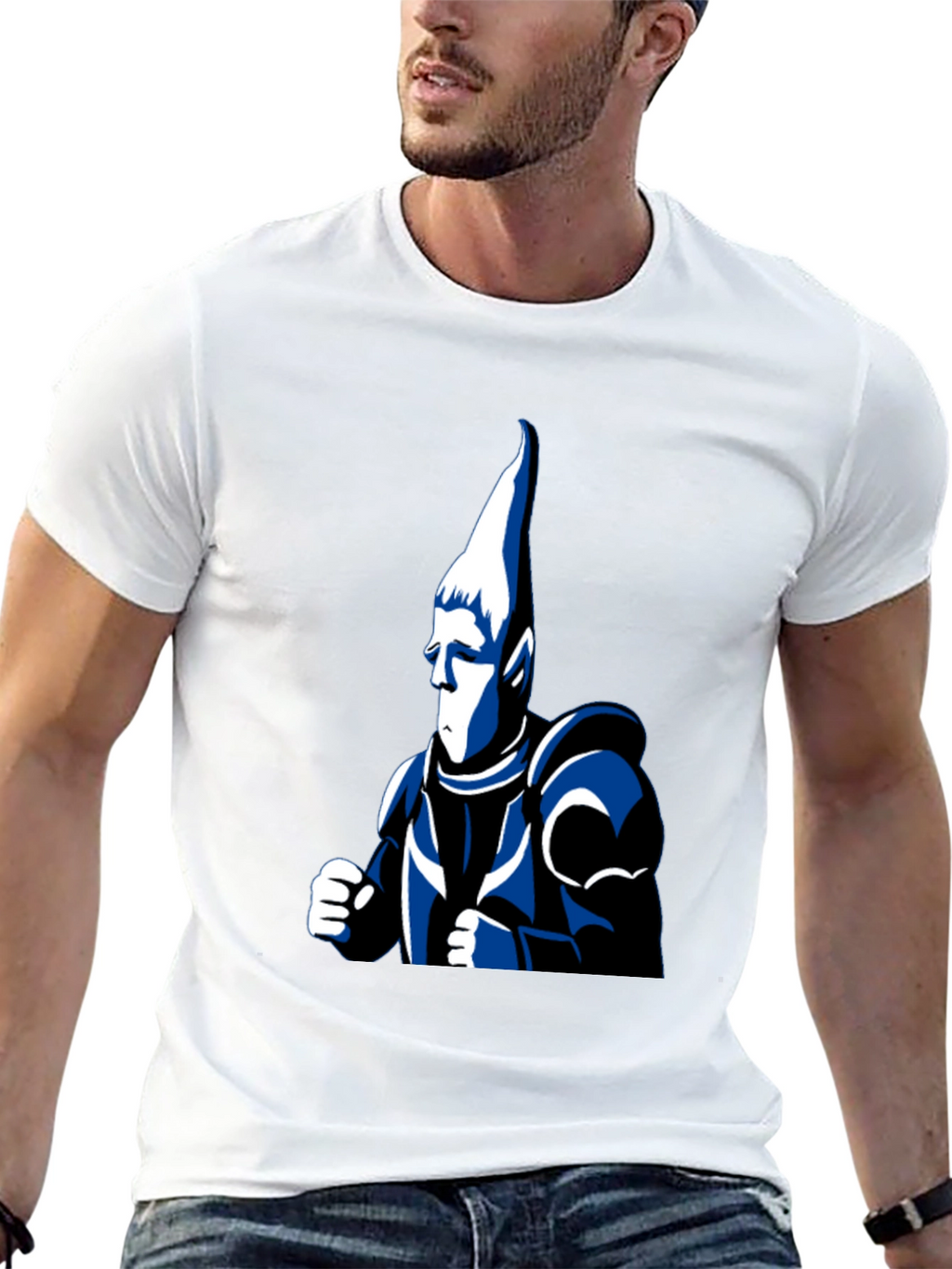 Black T-Shirt with Cartoon Knight Design