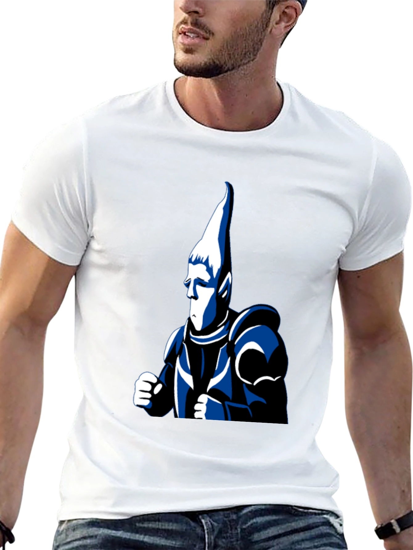 Black T-Shirt with Cartoon Knight Design