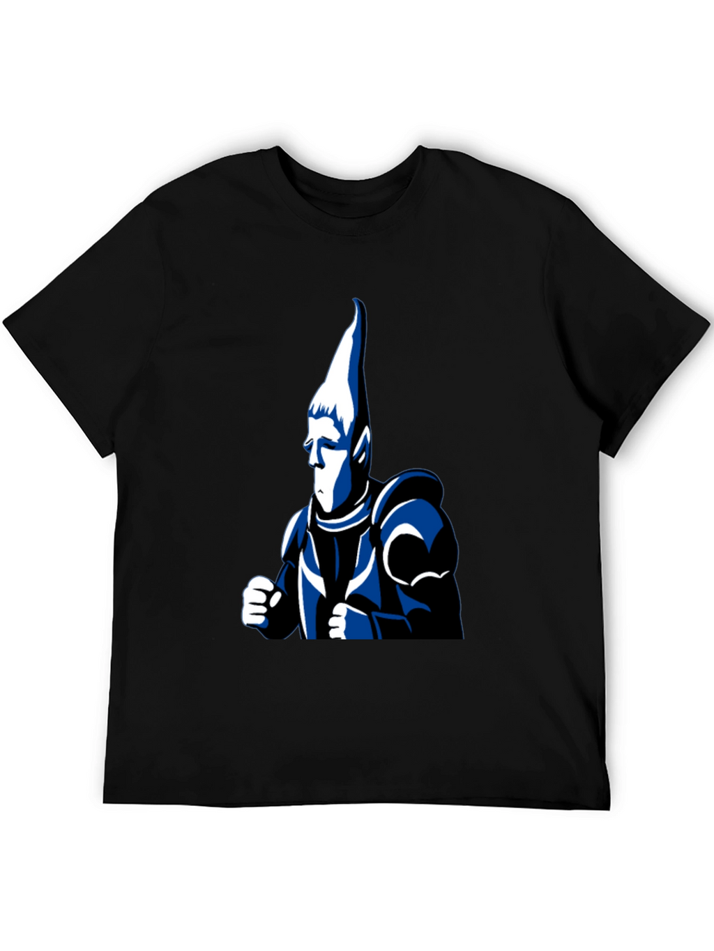 Black T-Shirt with Cartoon Knight Design