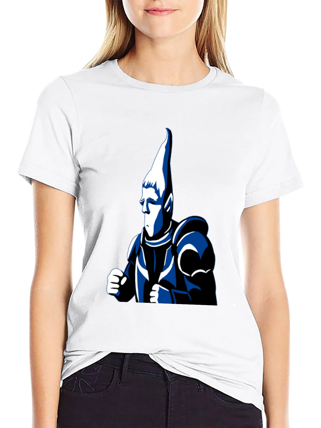 Black T-Shirt with Cartoon Knight Design