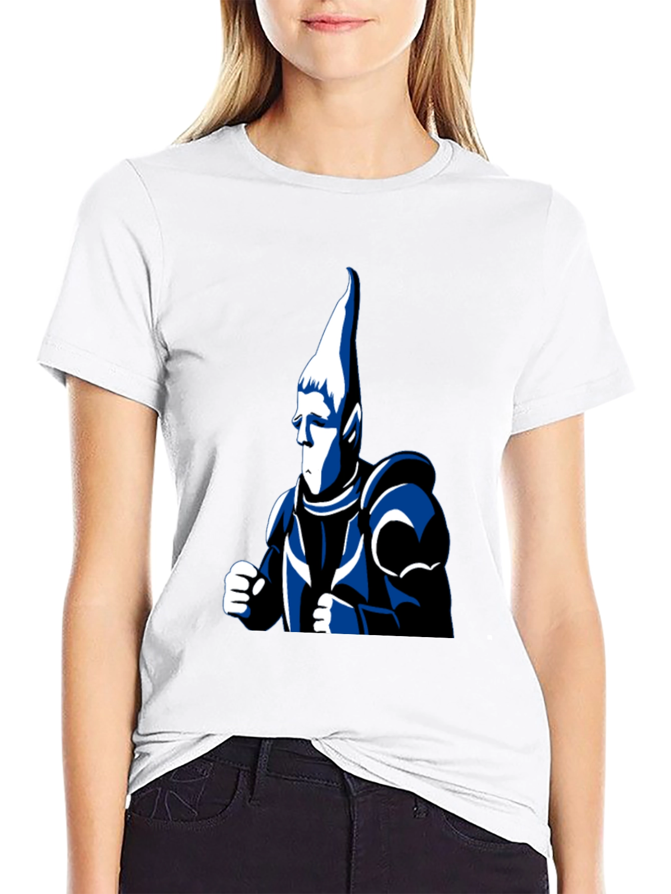 Black T-Shirt with Cartoon Knight Design