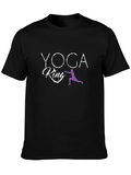 Yoga King Graphic Tee - Black Cotton T-Shirt