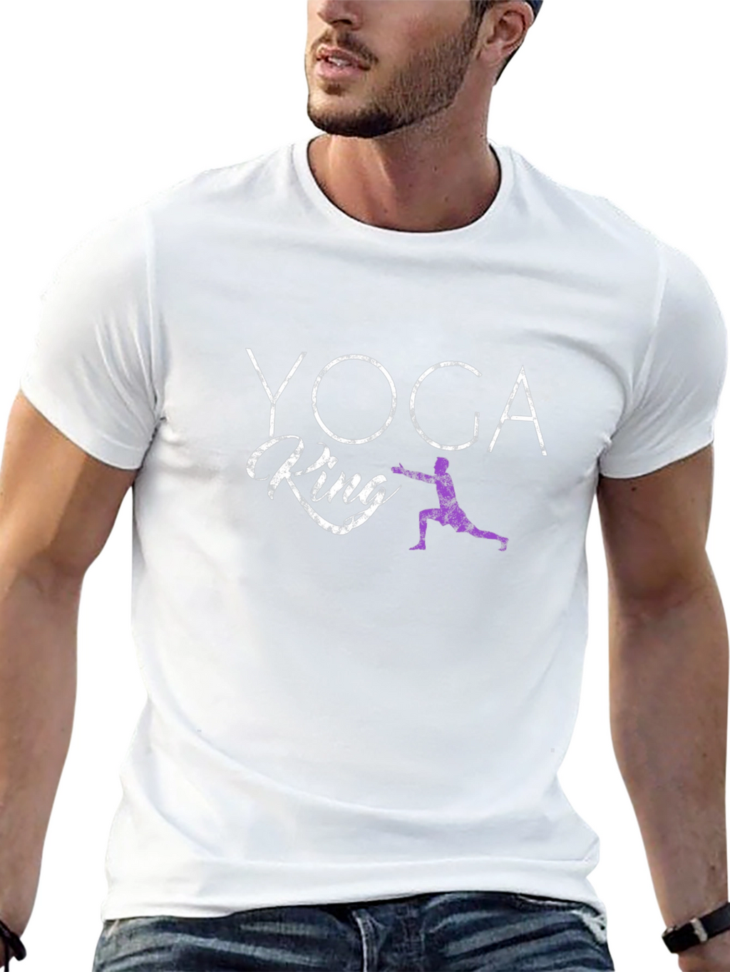 Yoga King Graphic Tee - Black Cotton T-Shirt