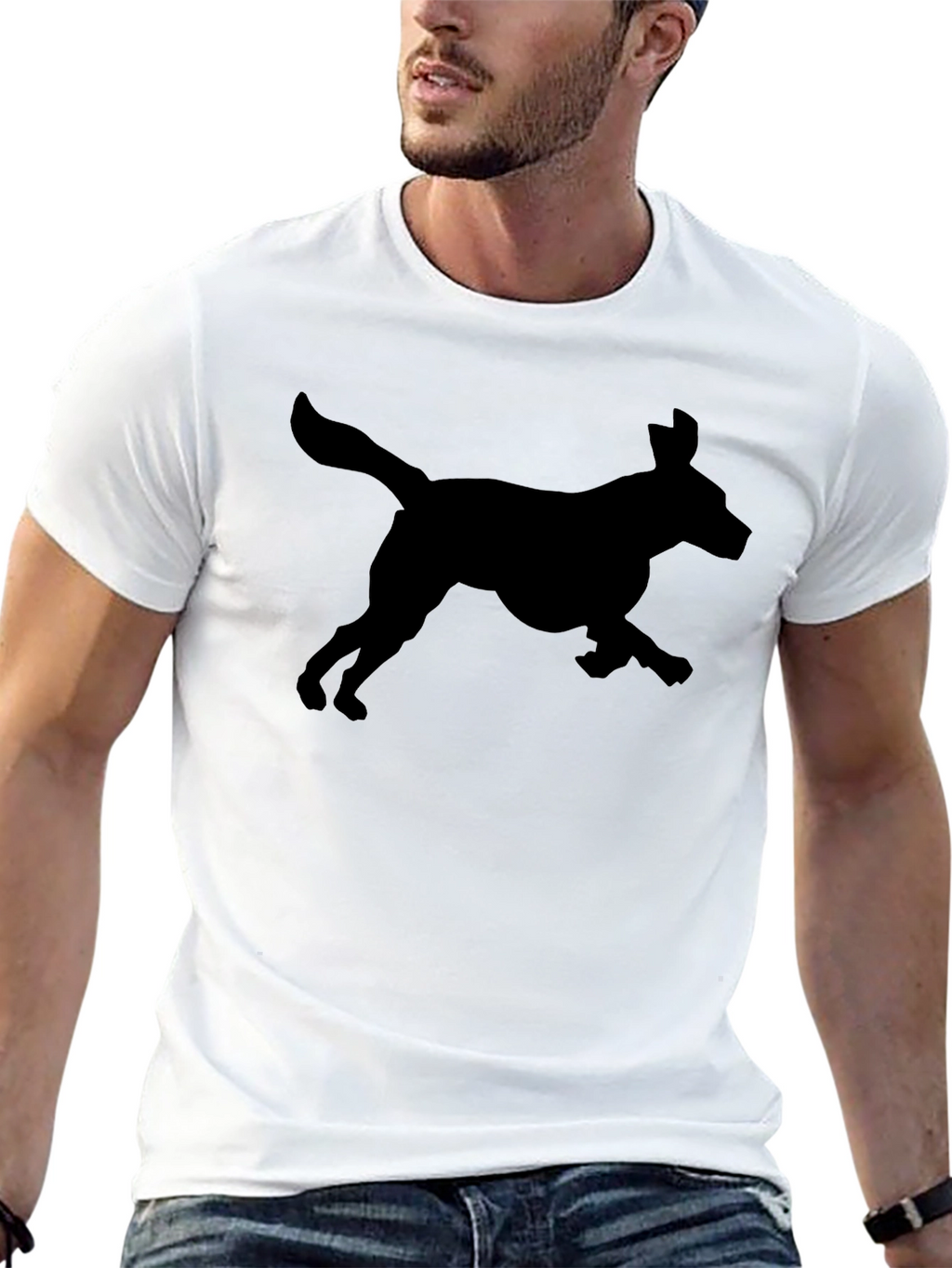 Dog Silhouette Black T-Shirt