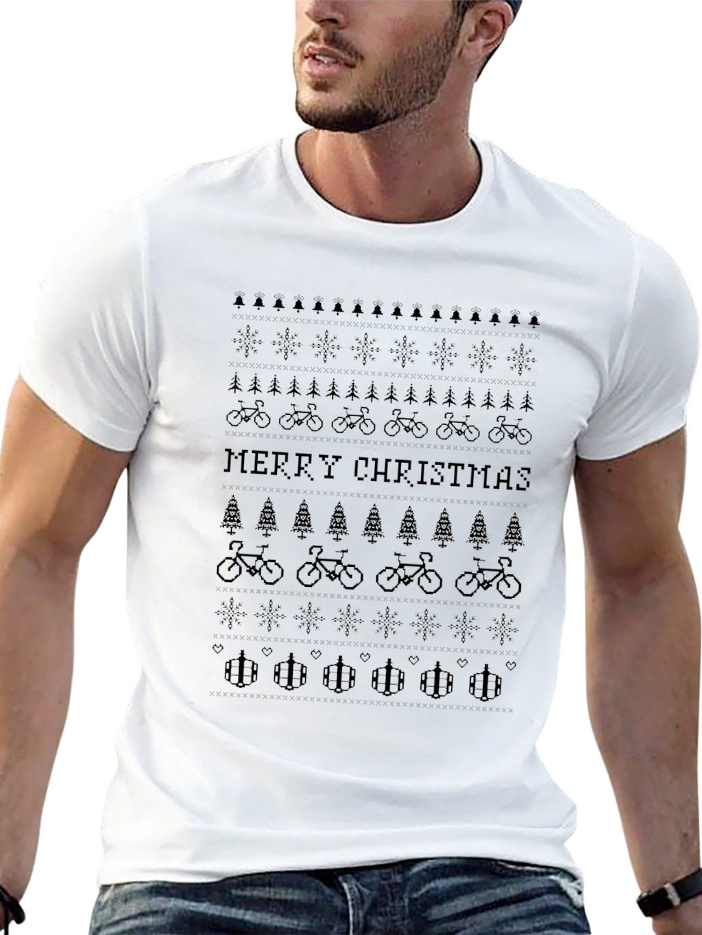 Funny Mountain Bike Christmas T-Shirt