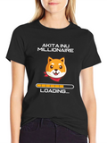 Akita Inu Millionaire Loading T-Shirt - Black