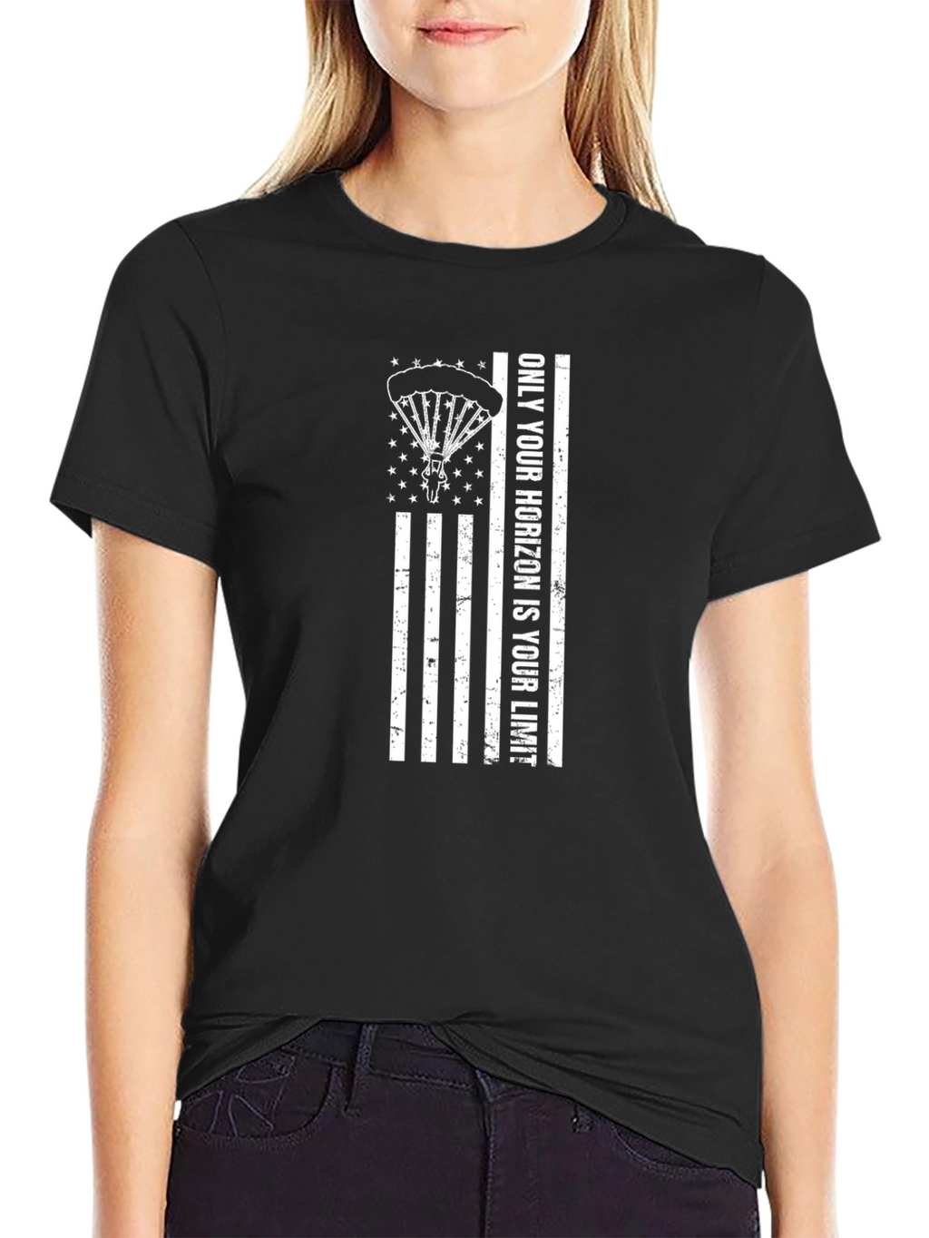 Horizon Limit Parachute T-Shirt - Black