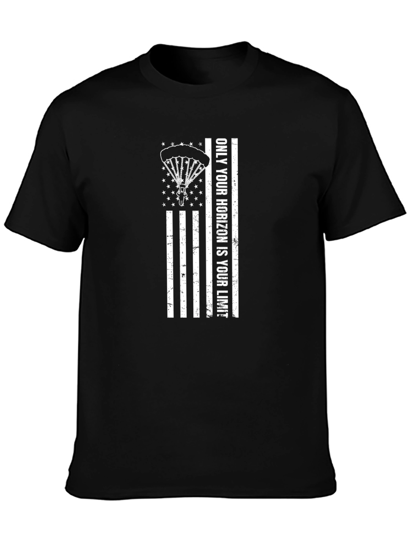 Horizon Limit Parachute T-Shirt - Black