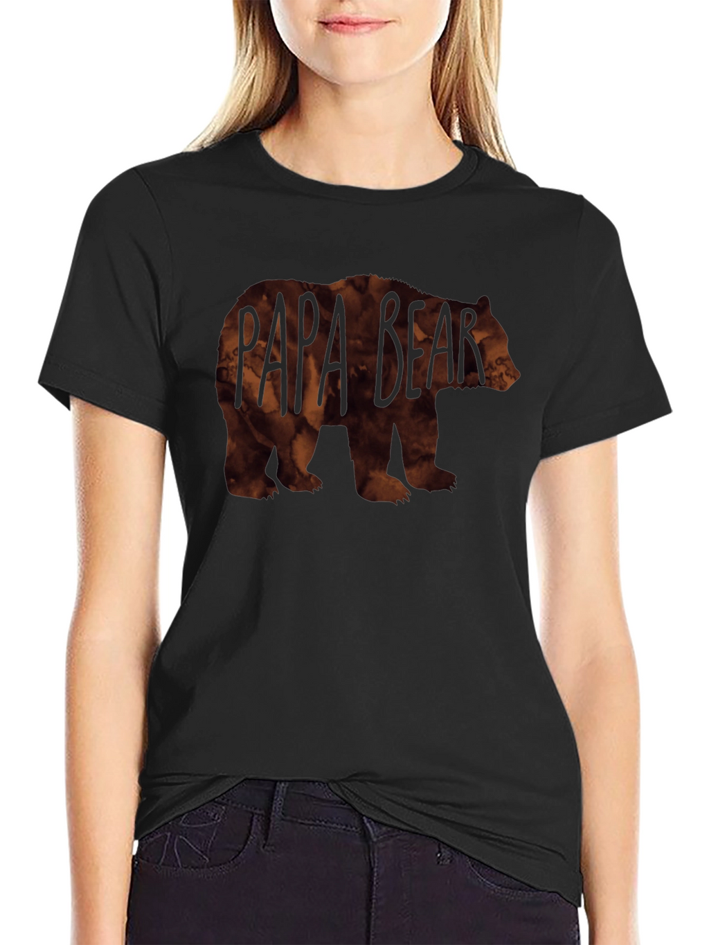 Papa Bear T-Shirt - Mens Black Crew Neck Tee