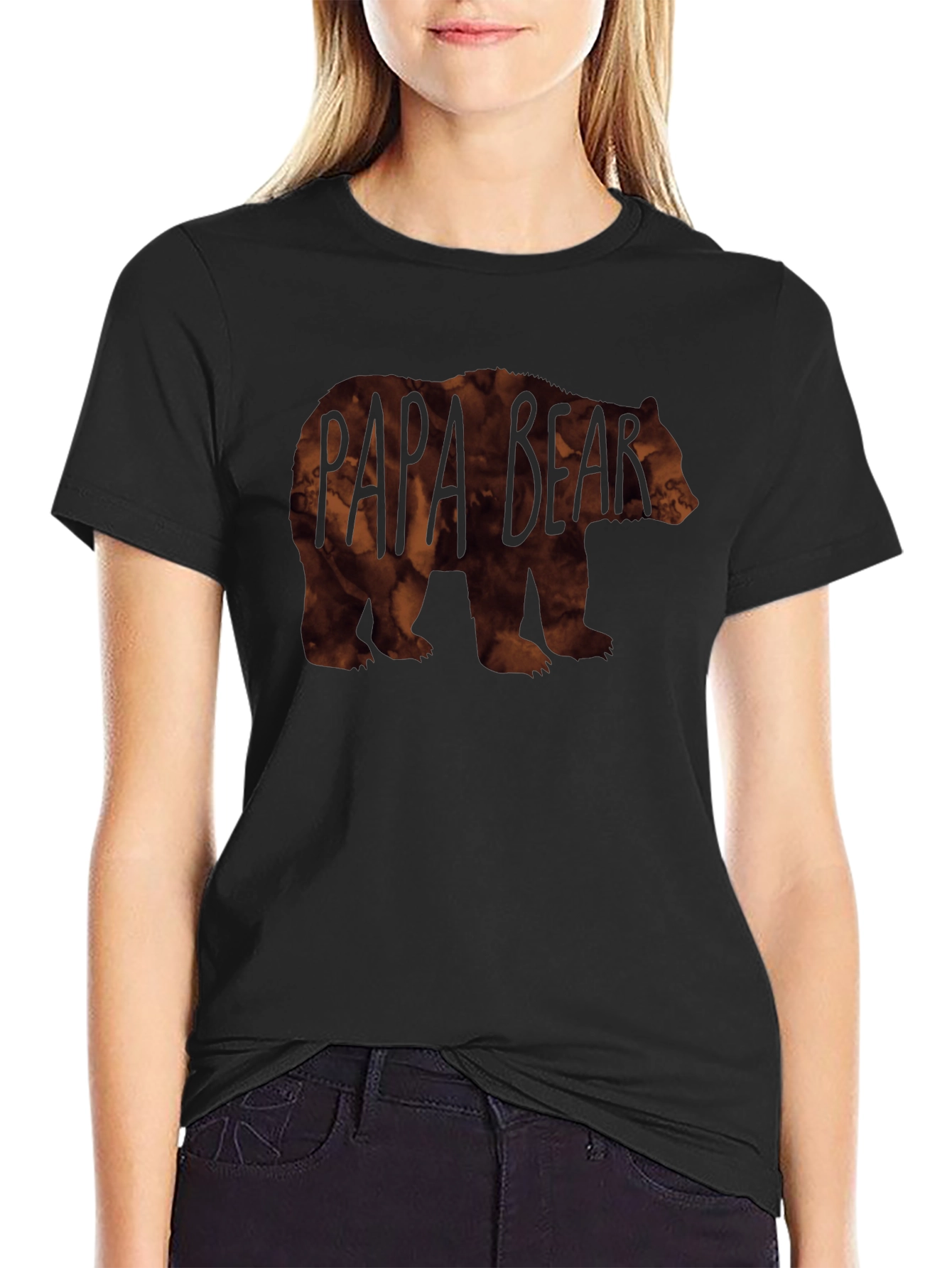 Papa Bear T-Shirt - Mens Black Crew Neck Tee
