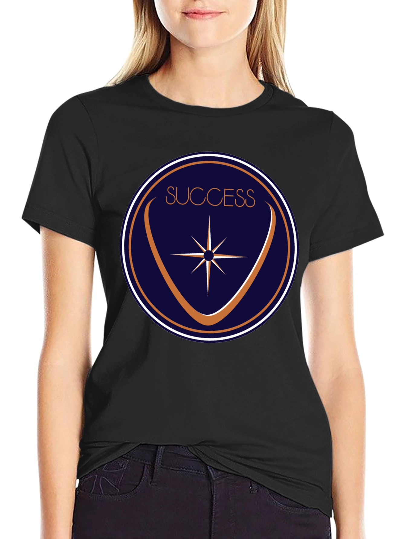 Success Circle Graphic Black T-Shirt