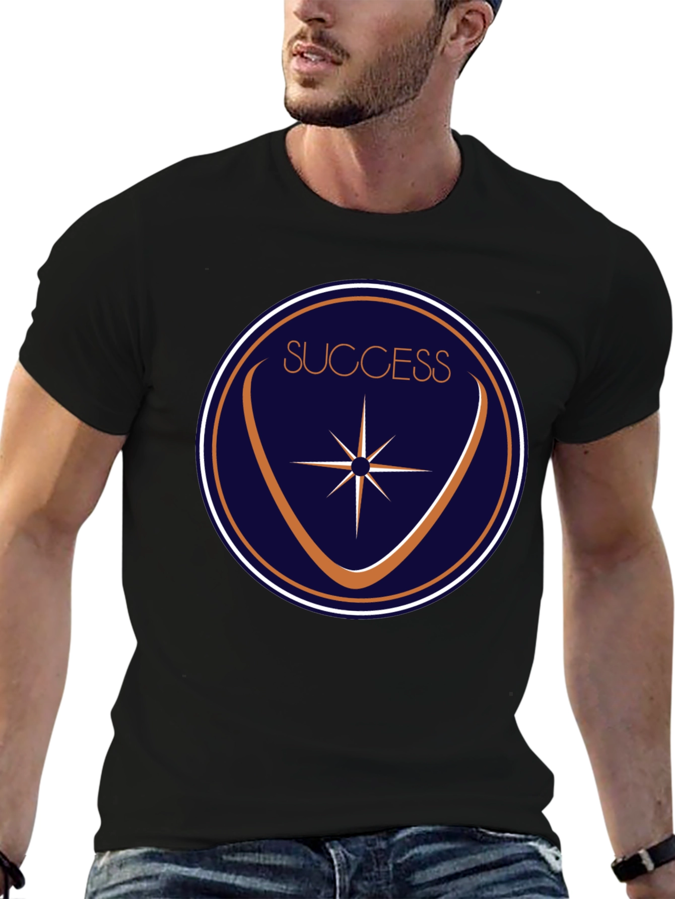 Success Circle Graphic Black T-Shirt