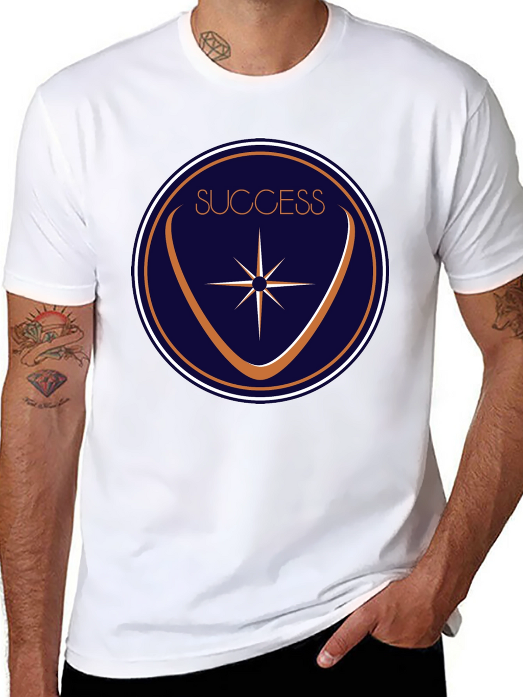 Success Circle Graphic Black T-Shirt