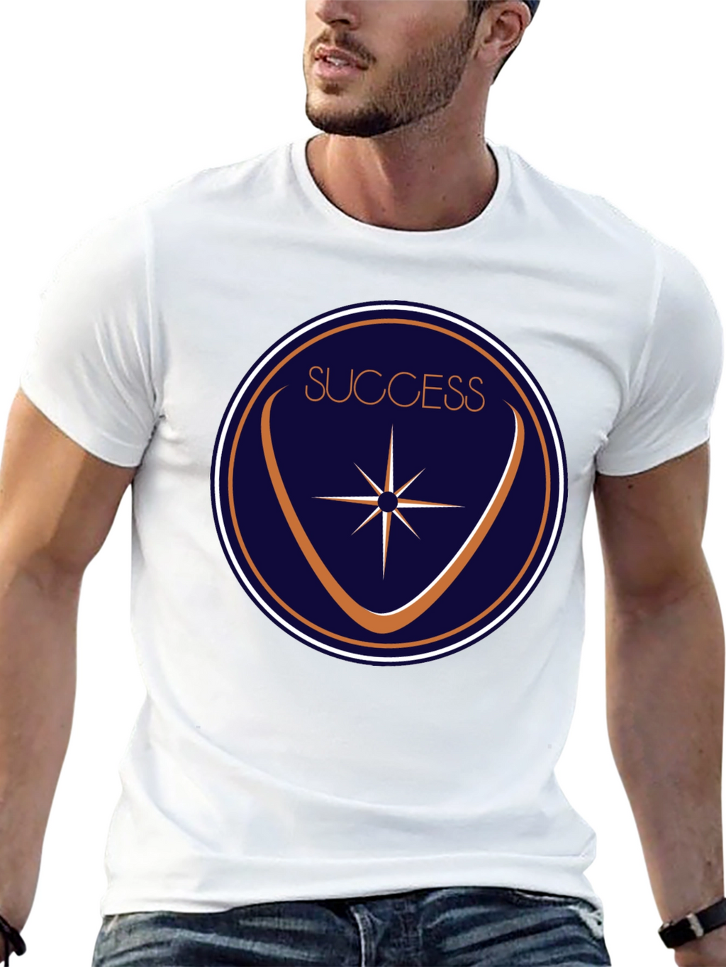 Success Circle Graphic Black T-Shirt