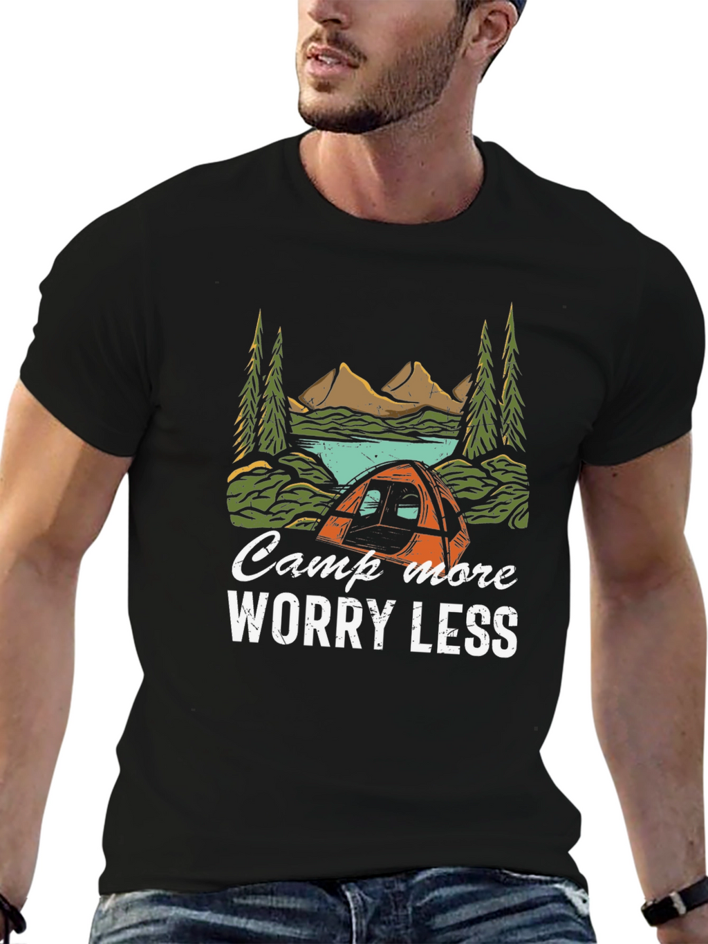 Camp More Worry Less Graphic Tee