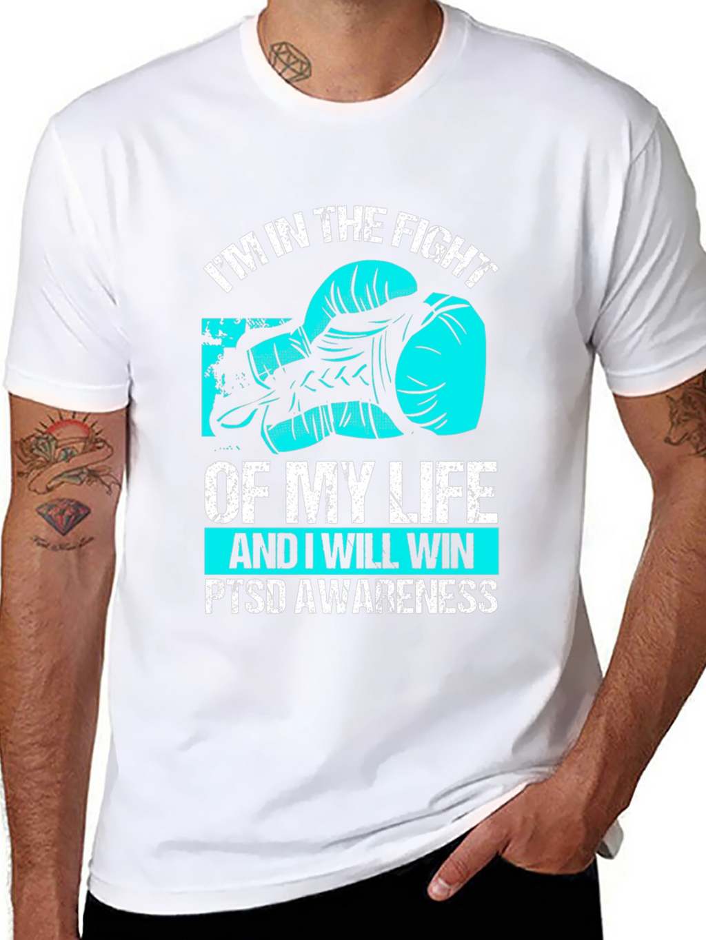 PTSD Awareness Boxing Glove Graphic Tee