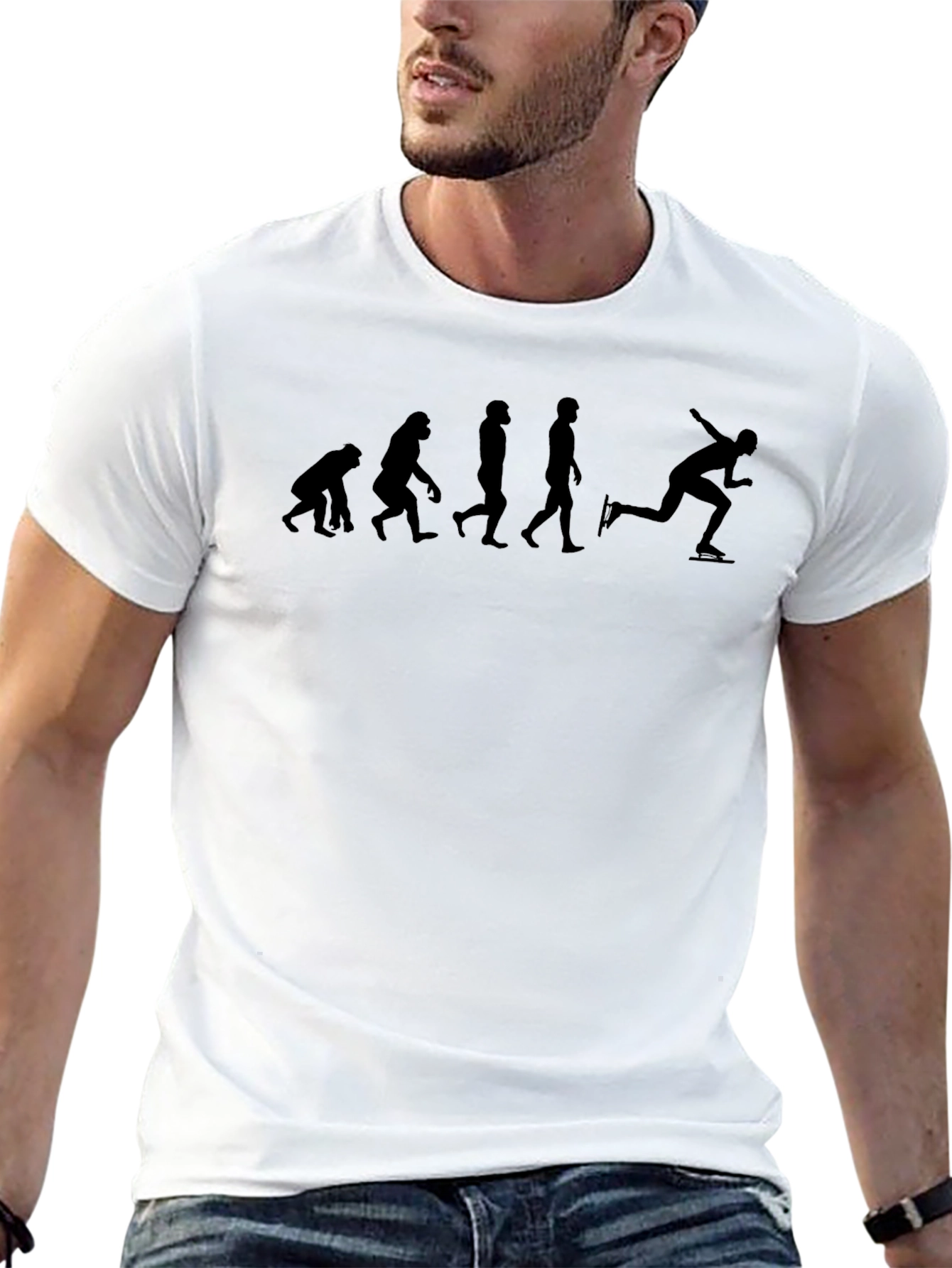Evolution of Speed Skating Black T-Shirt