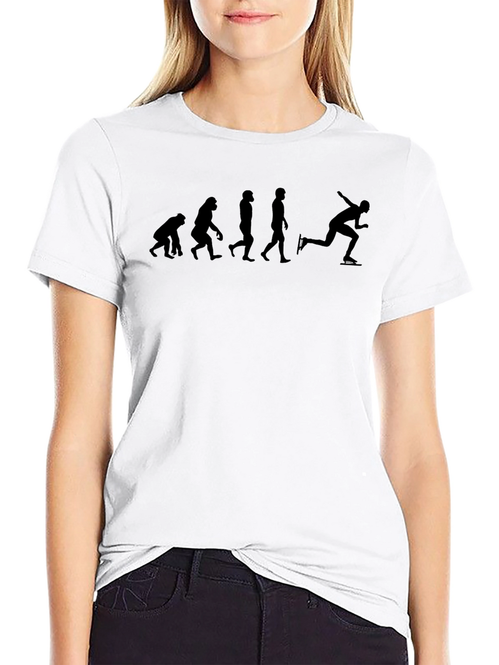 Evolution of Speed Skating Black T-Shirt