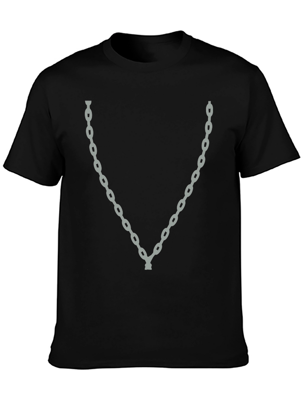 Chain Graphic Black T-Shirt - Trendy Casual Wear