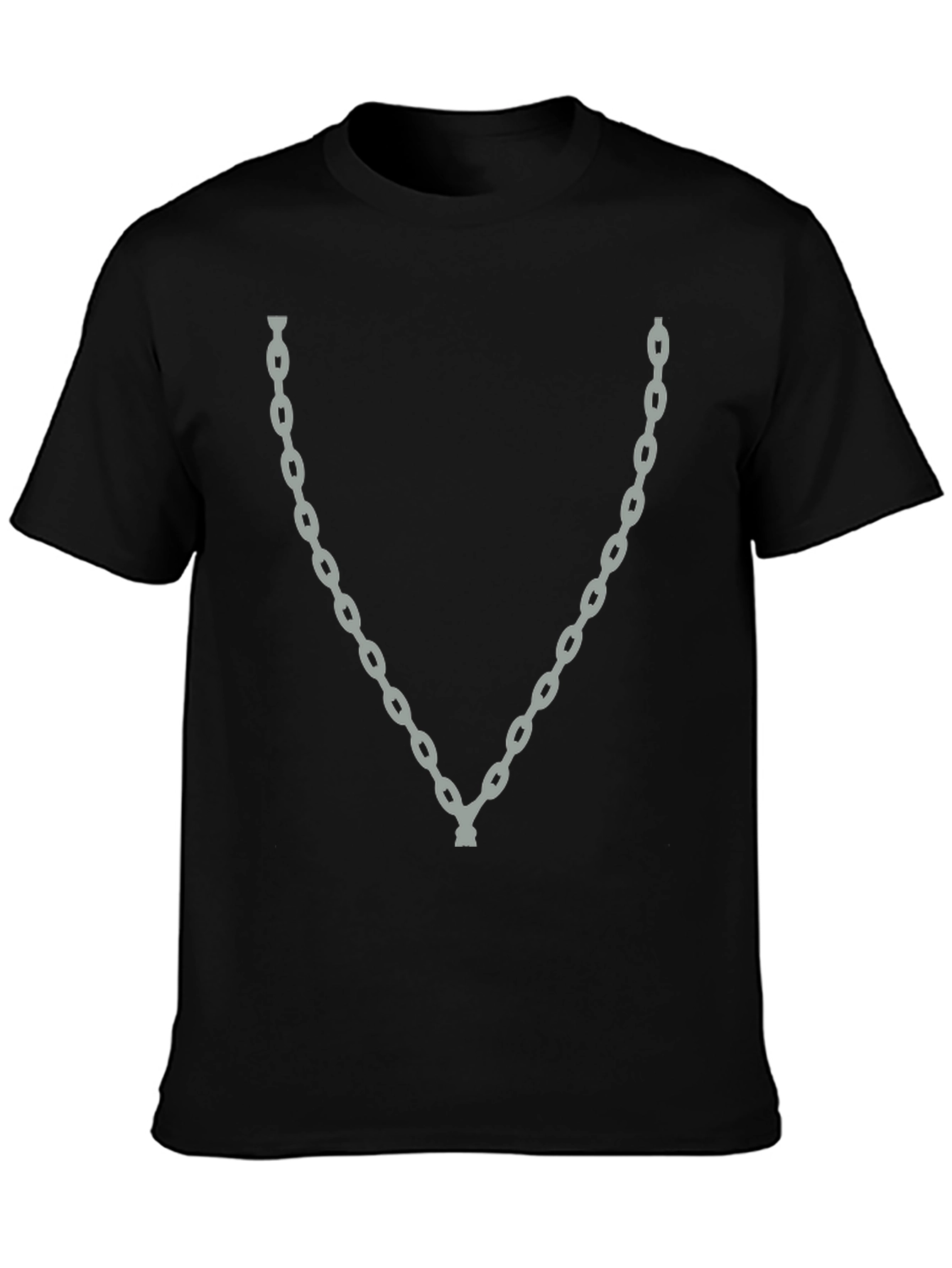 Chain Graphic Black T-Shirt - Trendy Casual Wear