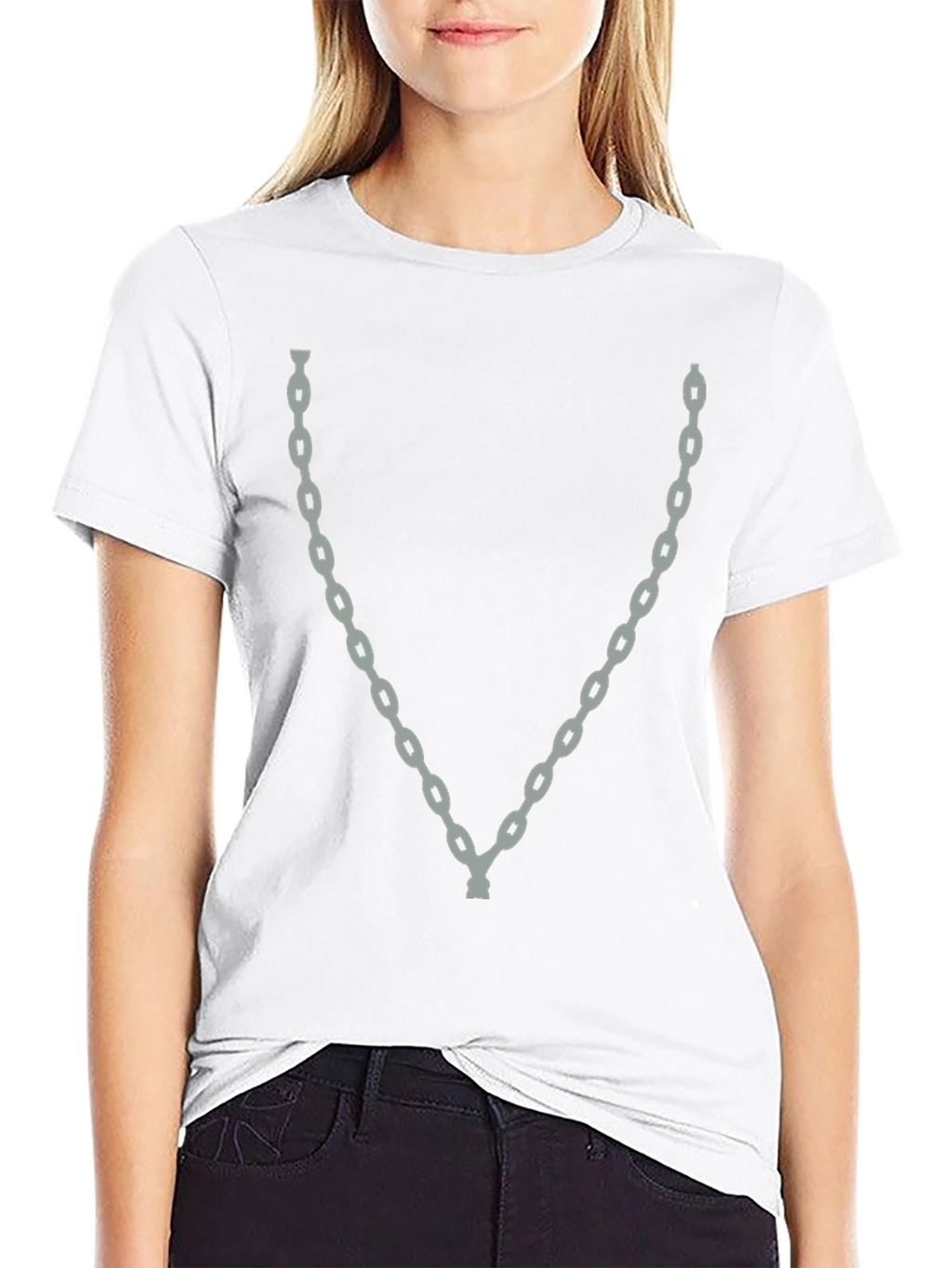Chain Graphic Black T-Shirt - Trendy Casual Wear