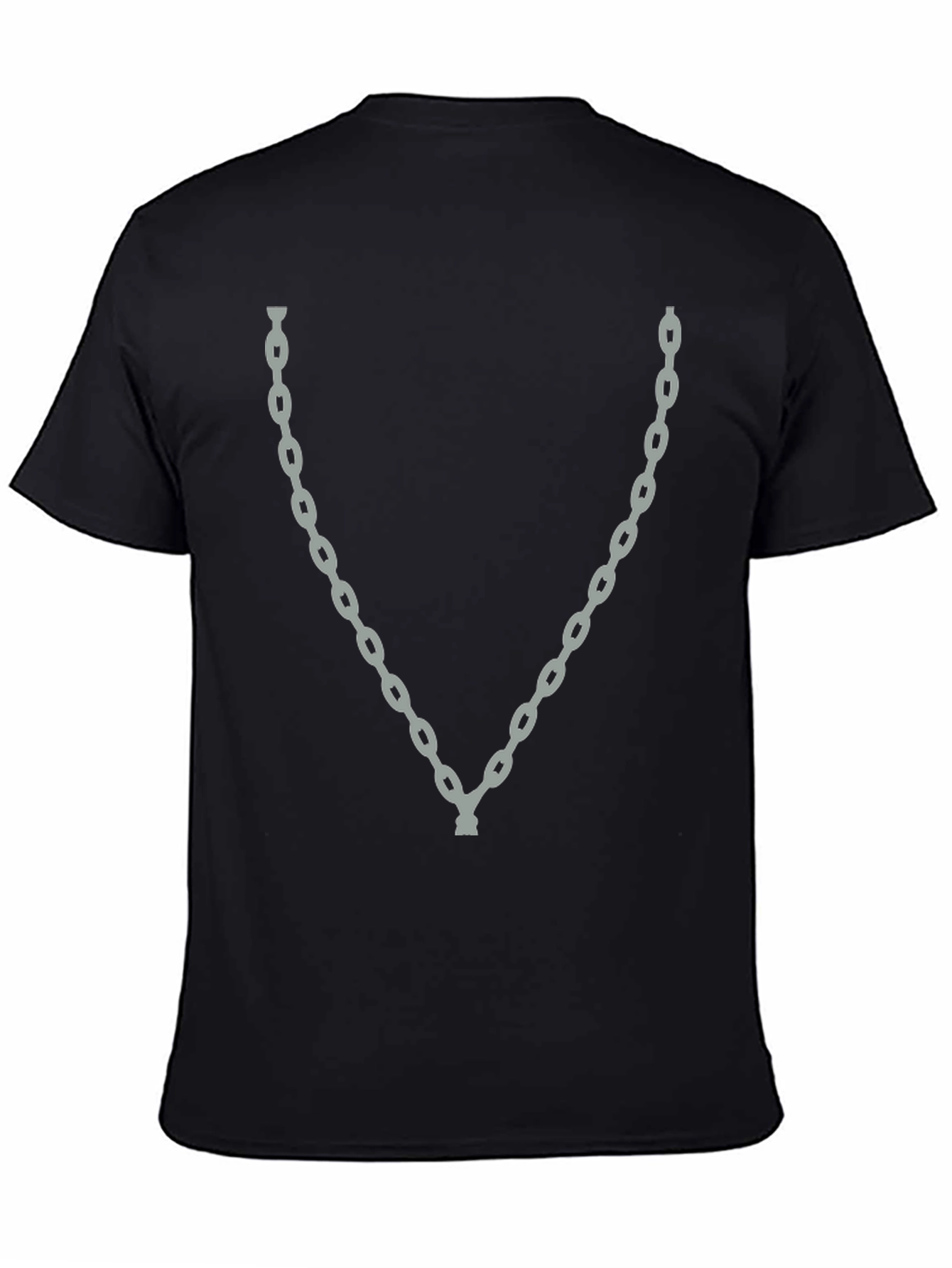 Chain Graphic Black T-Shirt - Trendy Casual Wear