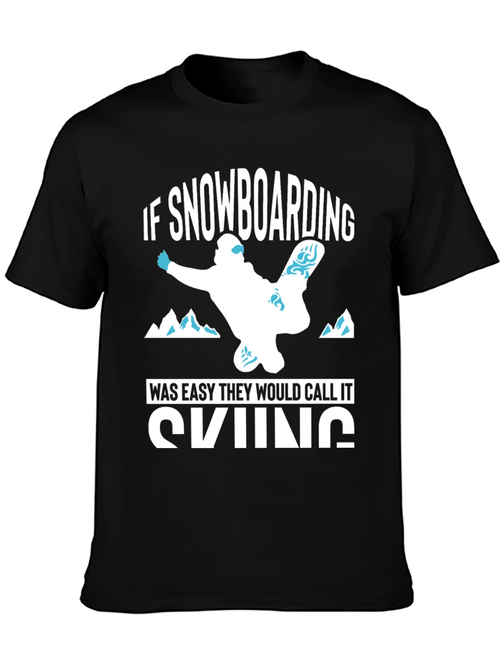 Funny Snowboarding vs Skiing Black T-Shirt