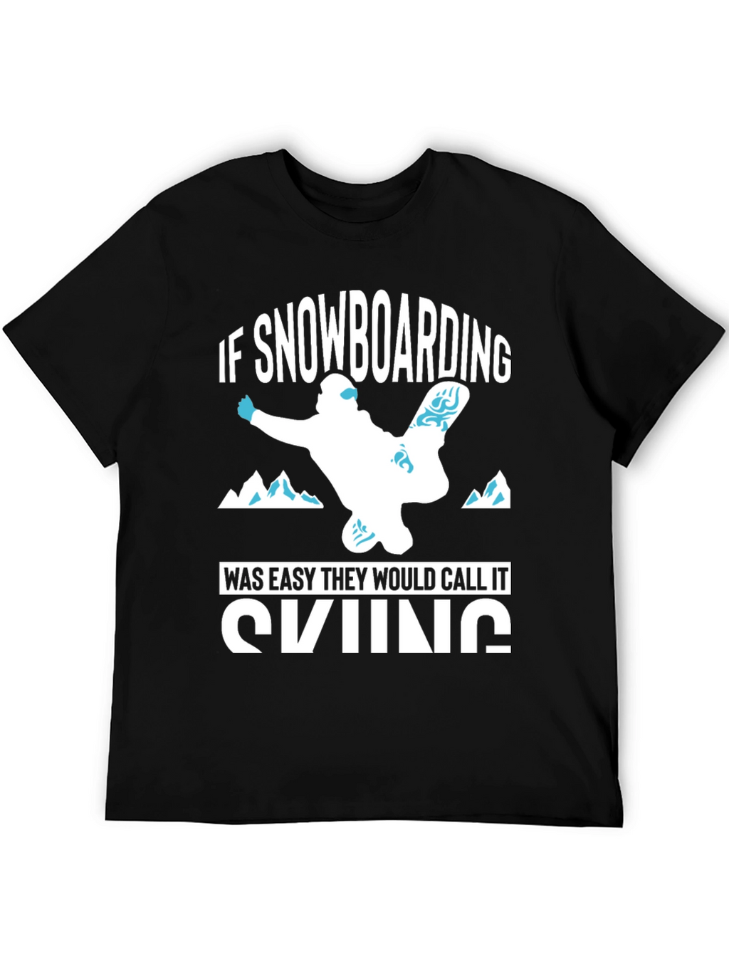Funny Snowboarding vs Skiing Black T-Shirt