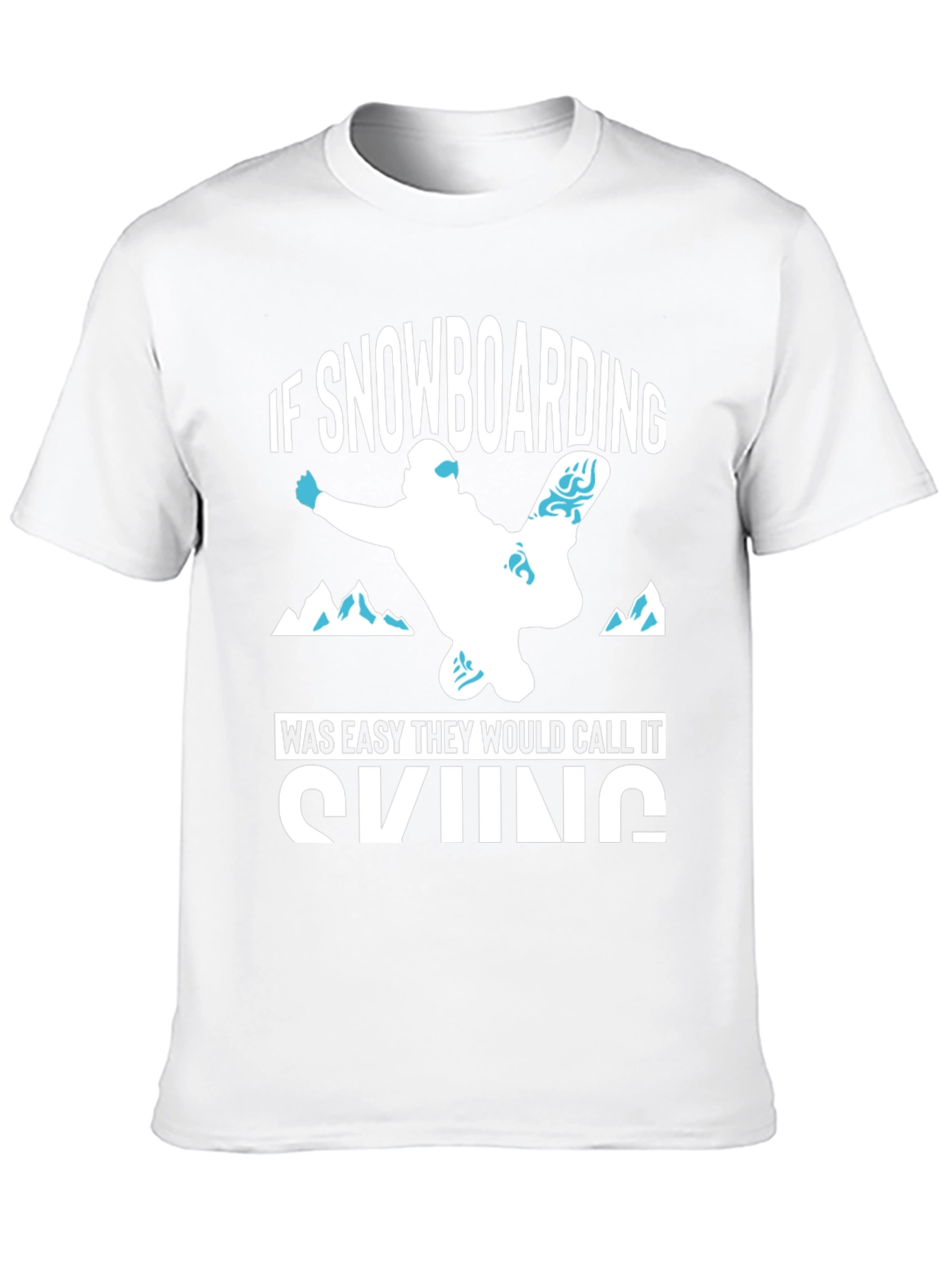 Funny Snowboarding vs Skiing Black T-Shirt