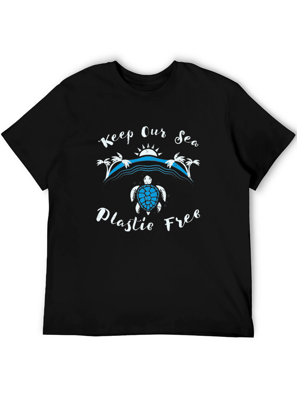 Keep Our Sea Plastic Free Black T-Shirt