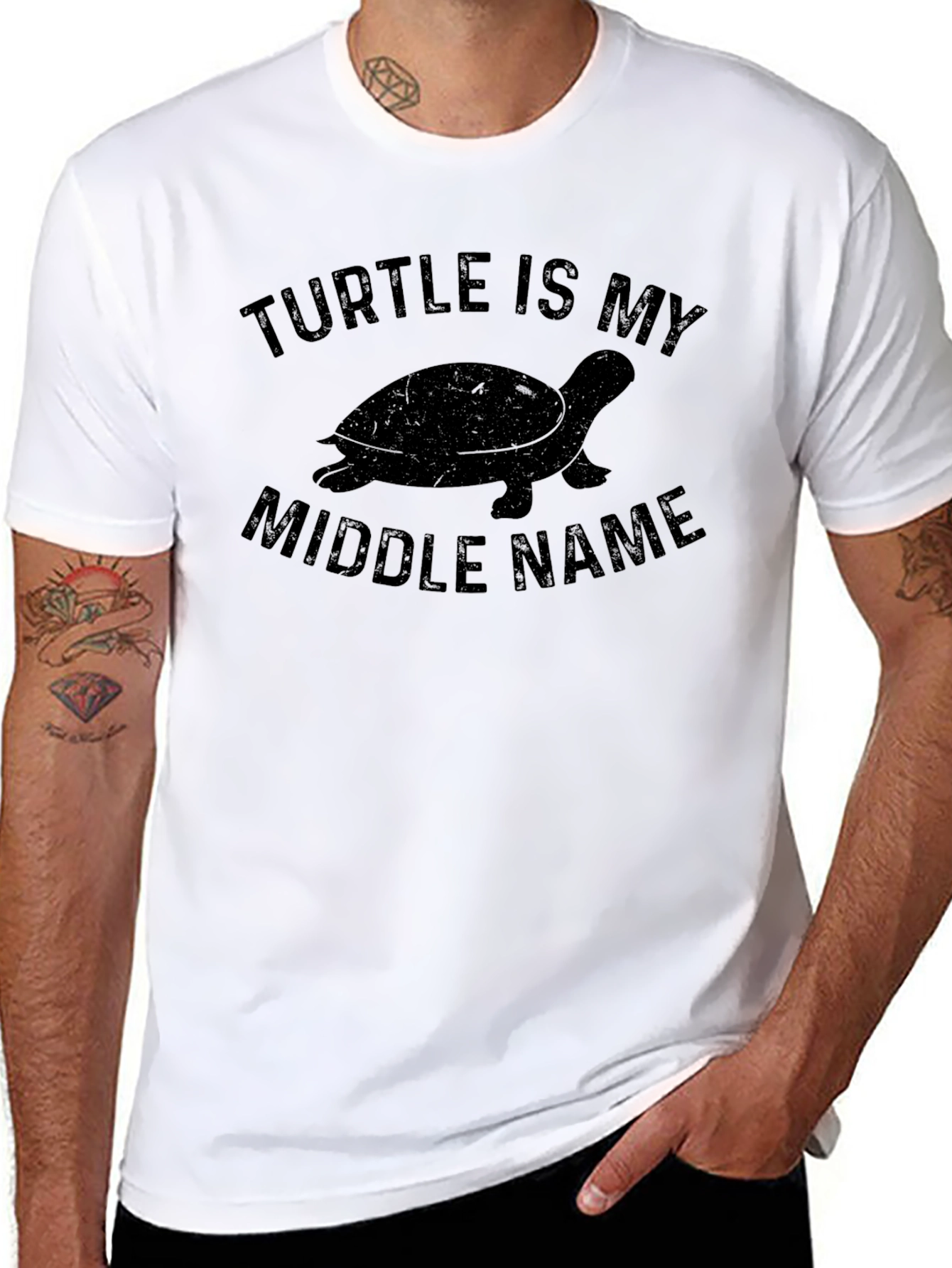 Turtle is My Middle Name Funny Graphic T-Shirt