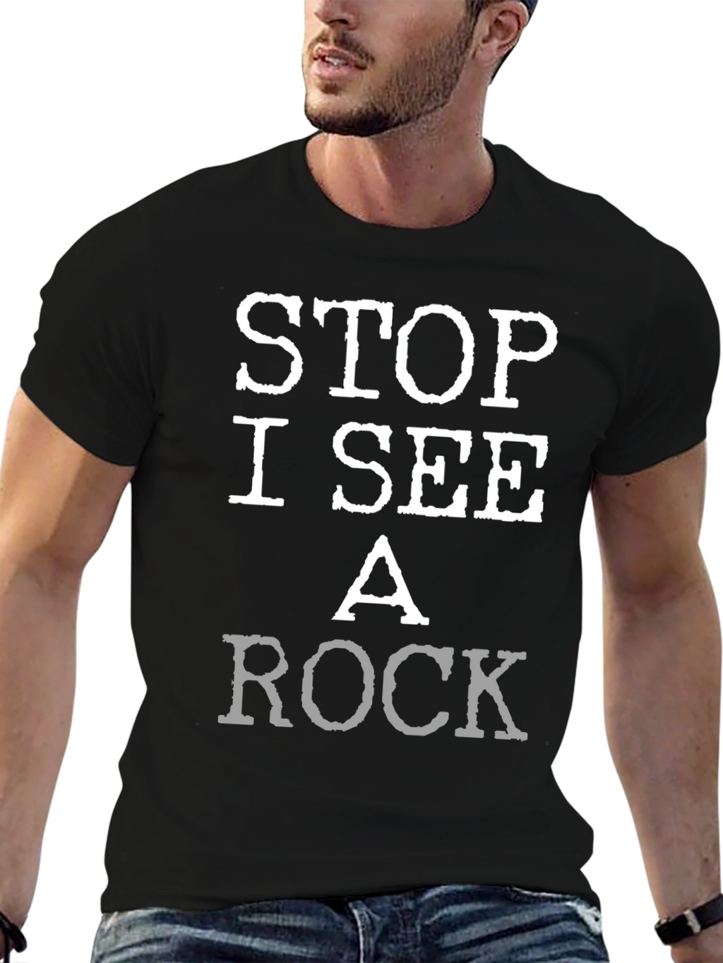 Stop I See A Rock Graphic T-Shirt