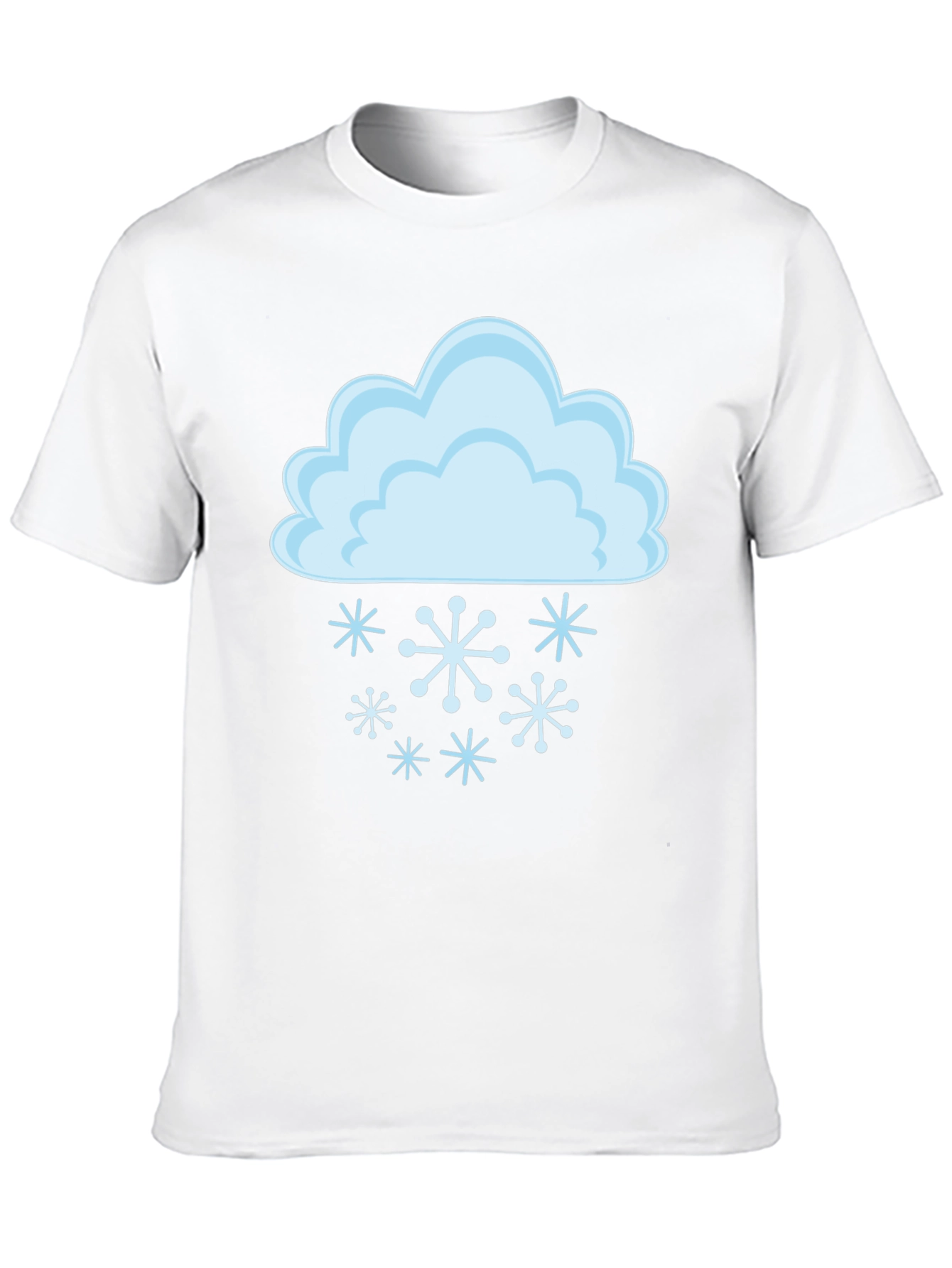 Snowy Cloud Graphic Tee - Black Cotton T-Shirt