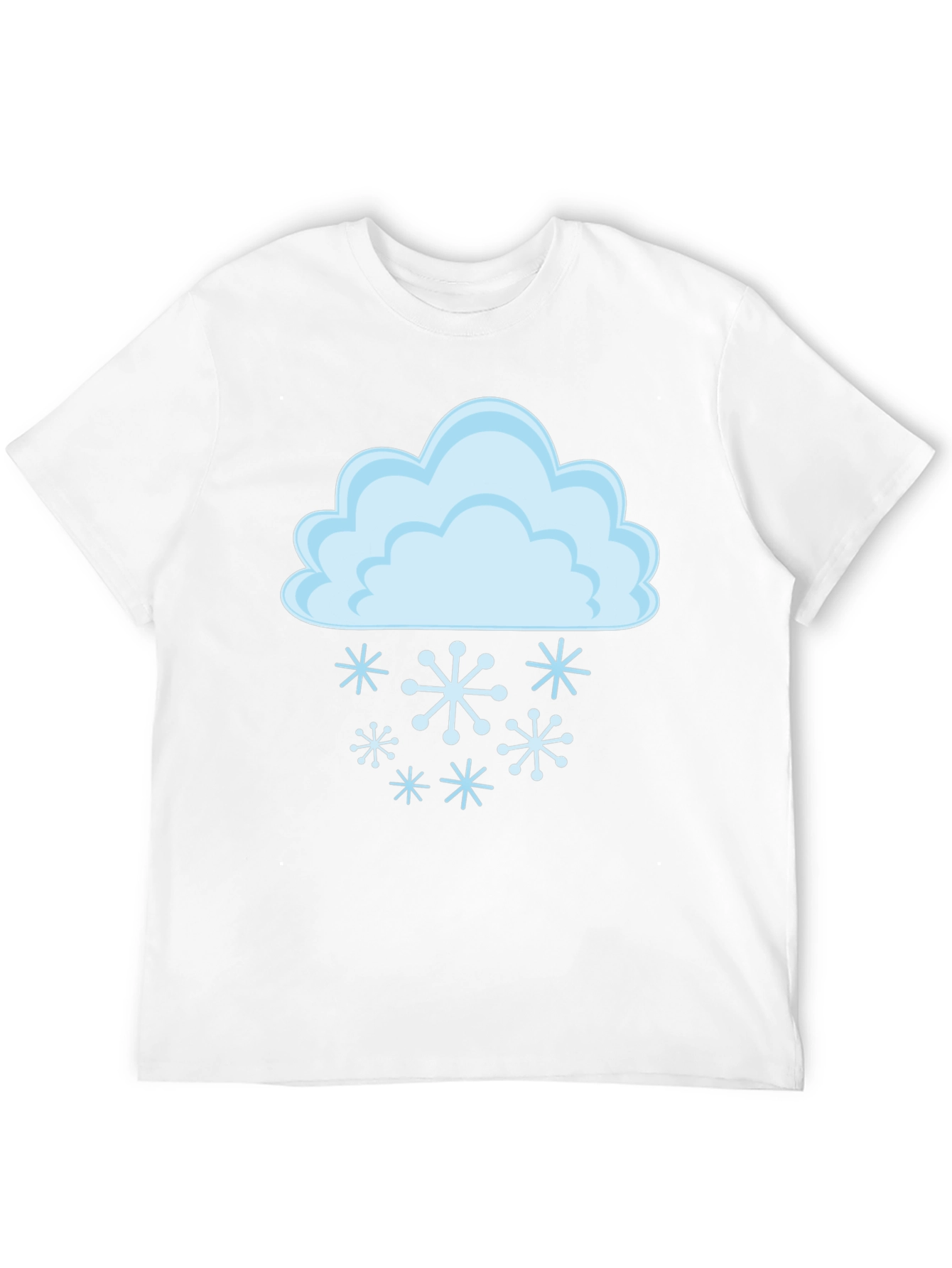Snowy Cloud Graphic Tee - Black Cotton T-Shirt